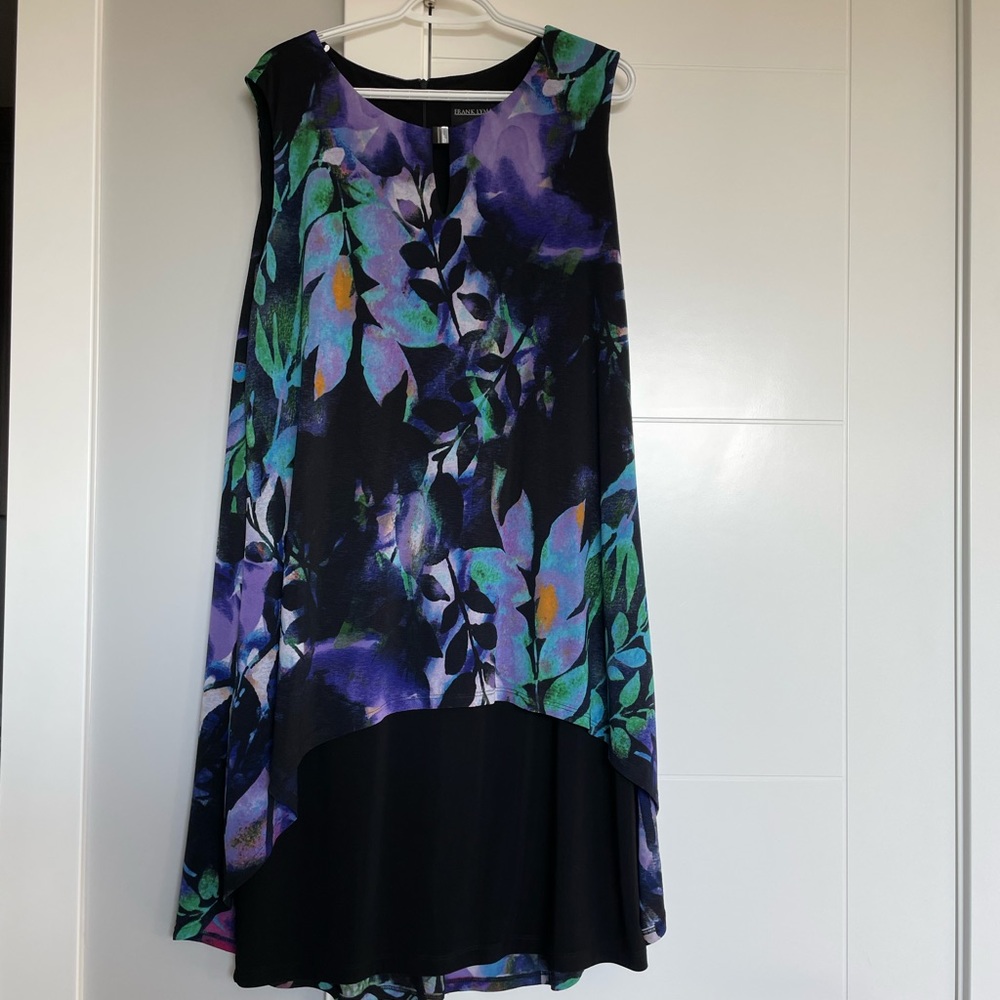 Frank Lyman Design Dress Floral High-Low Hem Size 18